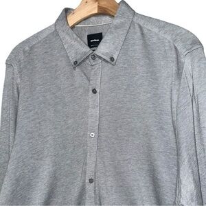 Strellson Men’s 42 16.5 Black White Cotton Knit Long Sleeve Button Down Shirt